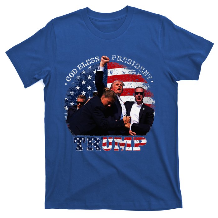 Donald Trump Fight Fist Shot 2024 God Bless President Trump T-Shirt