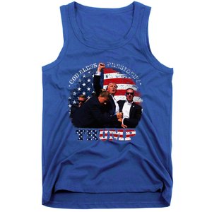 Donald Trump Fight Fist Shot 2024 God Bless President Trump Tank Top