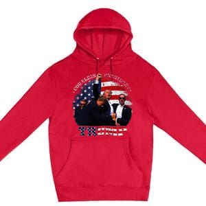 Donald Trump Fight Fist Shot 2024 God Bless President Trump Premium Pullover Hoodie