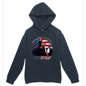 Donald Trump Fight Fist Shot 2024 God Bless President Trump Urban Pullover Hoodie