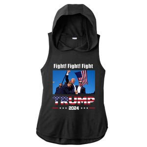 Donald Trump Fight Fighting Fighters Supporters Americans Ladies PosiCharge Tri-Blend Wicking Draft Hoodie Tank