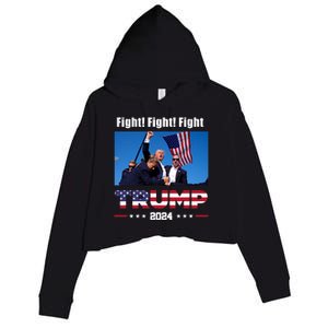 Donald Trump Fight Fighting Fighters Supporters Americans Crop Fleece Hoodie