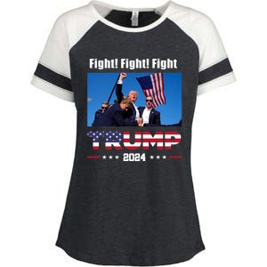 Donald Trump Fight Fighting Fighters Supporters Americans Enza Ladies Jersey Colorblock Tee