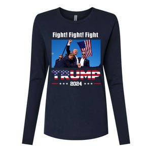 Donald Trump Fight Fighting Fighters Supporters Americans Womens Cotton Relaxed Long Sleeve T-Shirt