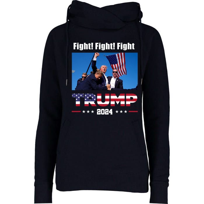 Donald Trump Fight Fighting Fighters Supporters Americans Womens Funnel Neck Pullover Hood