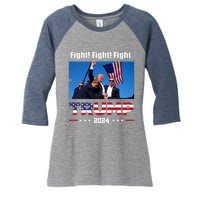 Donald Trump Fight Fighting Fighters Supporters Americans Women's Tri-Blend 3/4-Sleeve Raglan Shirt