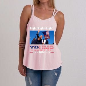 Donald Trump Fight Fighting Fighters Supporters Americans Women's Strappy Tank