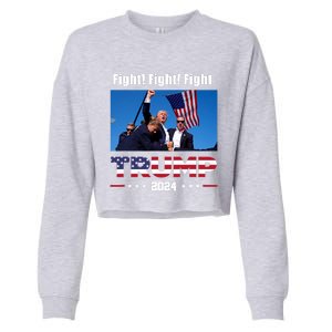 Donald Trump Fight Fighting Fighters Supporters Americans Cropped Pullover Crew