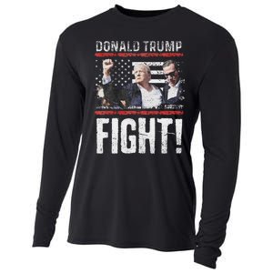 Donald Trump Fist American Flagtee Trump Fight Cooling Performance Long Sleeve Crew