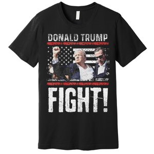 Donald Trump Fist American Flagtee Trump Fight Premium T-Shirt