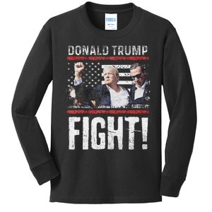 Donald Trump Fist American Flagtee Trump Fight Kids Long Sleeve Shirt