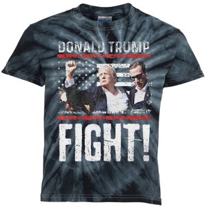 Donald Trump Fist American Flagtee Trump Fight Kids Tie-Dye T-Shirt