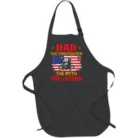 Dad The Firefighter The Myth The Legend American Flag USA Full-Length Apron With Pockets