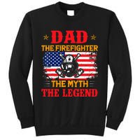 Dad The Firefighter The Myth The Legend American Flag USA Sweatshirt