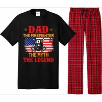 Dad The Firefighter The Myth The Legend American Flag USA Pajama Set