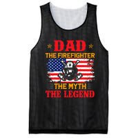 Dad The Firefighter The Myth The Legend American Flag USA Mesh Reversible Basketball Jersey Tank