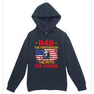 Dad The Firefighter The Myth The Legend American Flag USA Urban Pullover Hoodie