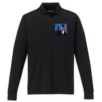 Donald Trump Fight Fist 2024 Performance Long Sleeve Polo