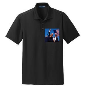 Donald Trump Fight Fist 2024 Dry Zone Grid Polo