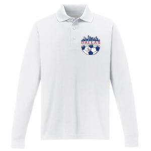 Dallas Texas Fan Fc Performance Long Sleeve Polo