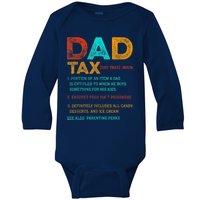 Dad Tax Funny Dad Tax Definition Father's Day Baby Long Sleeve Bodysuit