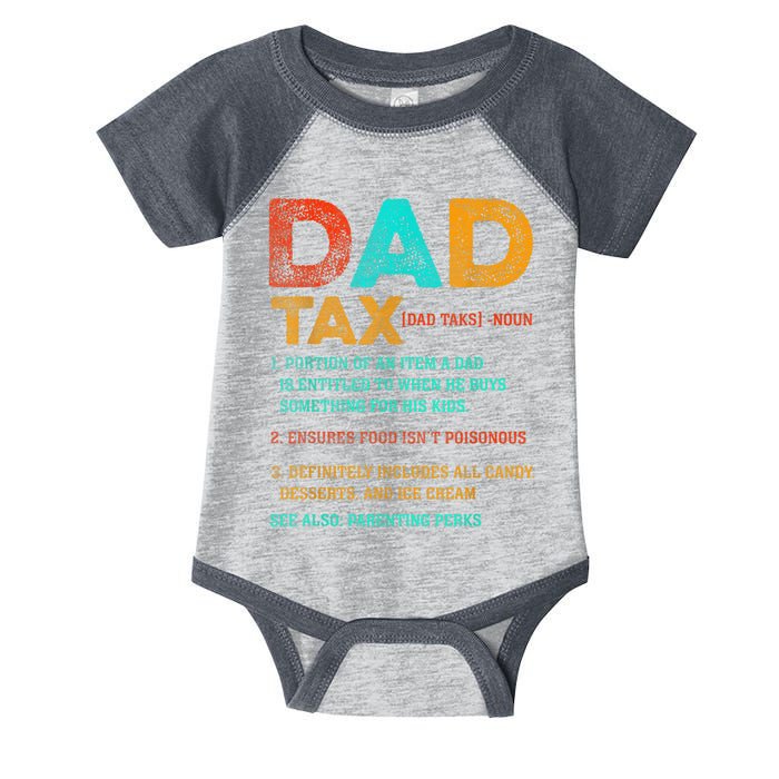 Dad Tax Funny Dad Tax Definition Father's Day Infant Baby Jersey Bodysuit