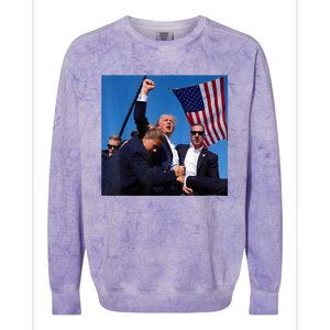 Donald Trump Fight Fist 2024 Colorblast Crewneck Sweatshirt