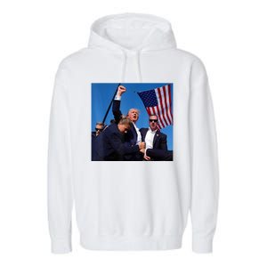 Donald Trump Fight Fist 2024 Garment-Dyed Fleece Hoodie