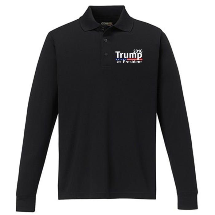 Donald Trump For President 2024 Republican Performance Long Sleeve Polo