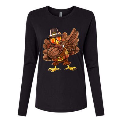 Dabbing Turkey Funny Thanksgiving Pilgrim Costume Gift Gift Womens Cotton Relaxed Long Sleeve T-Shirt