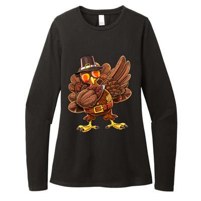 Dabbing Turkey Funny Thanksgiving Pilgrim Costume Gift Gift Womens CVC Long Sleeve Shirt