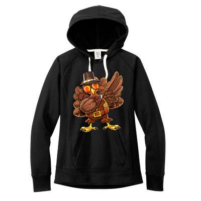 Dabbing Turkey Funny Thanksgiving Pilgrim Costume Gift Gift Women's Fleece Hoodie