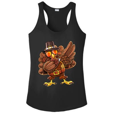 Dabbing Turkey Funny Thanksgiving Pilgrim Costume Gift Gift Ladies PosiCharge Competitor Racerback Tank