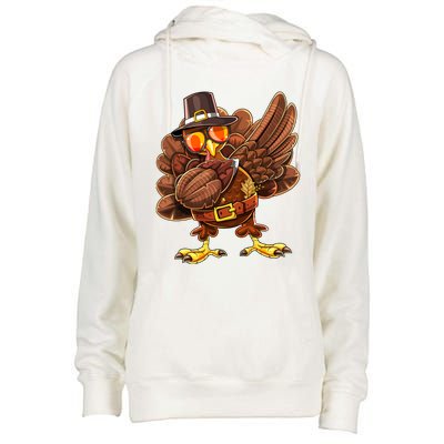 Dabbing Turkey Funny Thanksgiving Pilgrim Costume Gift Gift Womens Funnel Neck Pullover Hood