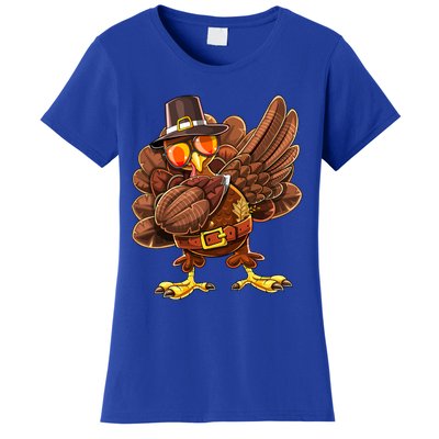 Dabbing Turkey Funny Thanksgiving Pilgrim Costume Gift Gift Women's T-Shirt