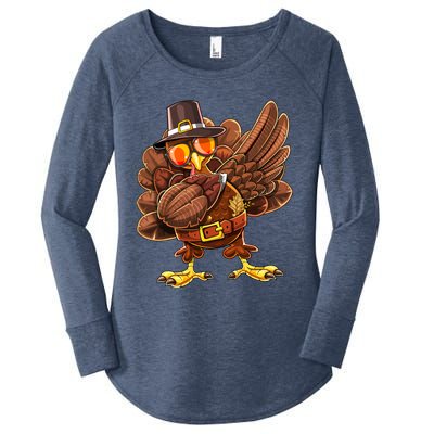 Dabbing Turkey Funny Thanksgiving Pilgrim Costume Gift Gift Women's Perfect Tri Tunic Long Sleeve Shirt