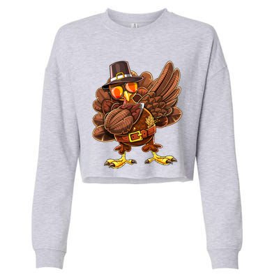 Dabbing Turkey Funny Thanksgiving Pilgrim Costume Gift Gift Cropped Pullover Crew