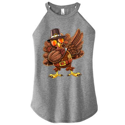 Dabbing Turkey Funny Thanksgiving Pilgrim Costume Gift Gift Women's Perfect Tri Rocker Tank