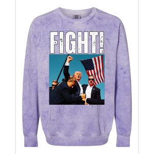 Donald Trump Fight Fist 2024 Colorblast Crewneck Sweatshirt