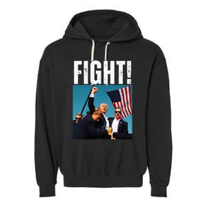 Donald Trump Fight Fist 2024 Garment-Dyed Fleece Hoodie