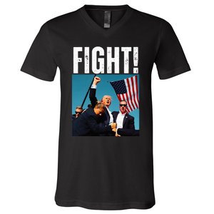 Donald Trump Fight Fist 2024 V-Neck T-Shirt