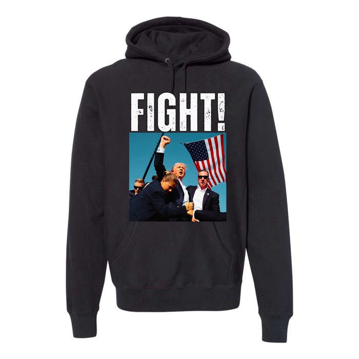 Donald Trump Fight Fist 2024 Premium Hoodie