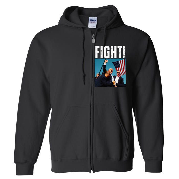 Donald Trump Fight Fist 2024 Full Zip Hoodie