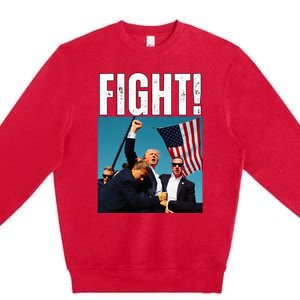 Donald Trump Fight Fist 2024 Premium Crewneck Sweatshirt