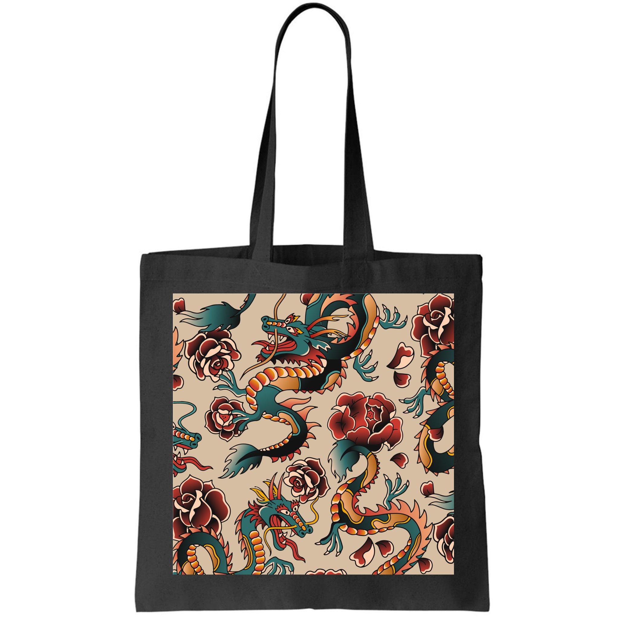 Dragon Tattoo Floral Pattern Bag