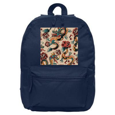 Dragon Tattoo Floral Pattern 16 in Basic Backpack