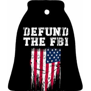 Defund The FBI Federal Bureau Anti FBI Corruption Ceramic Bell Ornament