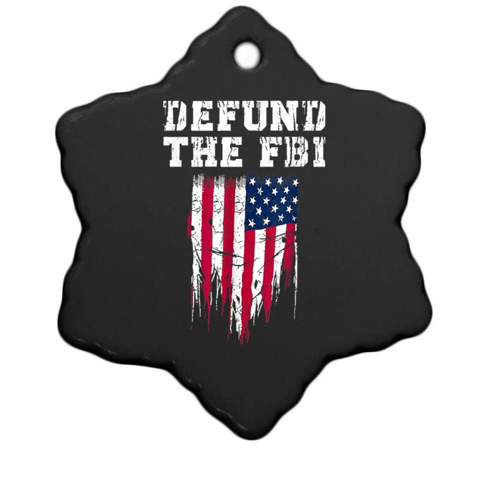 Defund The FBI Federal Bureau Anti FBI Corruption Ceramic Star Ornament