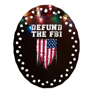 Defund The FBI Federal Bureau Anti FBI Corruption Ceramic Oval Ornament