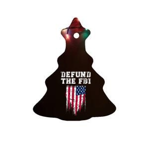 Defund The FBI Federal Bureau Anti FBI Corruption Ceramic Tree Ornament